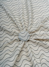 Pure Cotton Grey Color Jacqurad Lurex With Zig-Zag Digital Print Fabric.